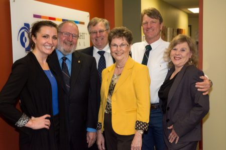 From left: grandaughter Glenys, sons Tom and Bill, daugher Linda, son Jim, and daughter Arleigh