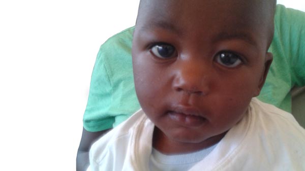 A child looking at the camera