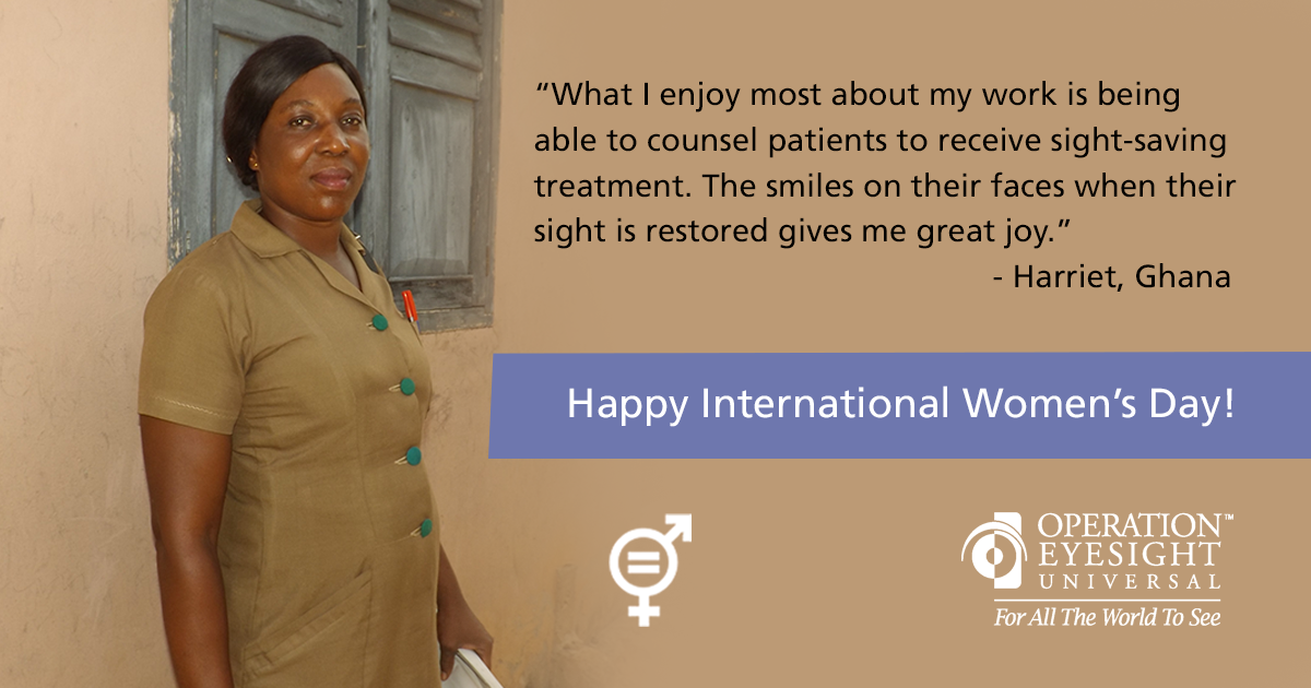 community health worker from Ghana, trained by Operation Eyesight. She brings eye care to her community.